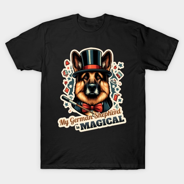 German Shepherd Magician T-Shirt by k9-tee